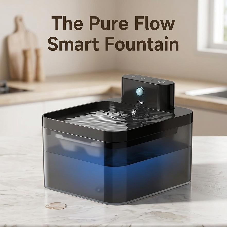 ROJECO Smart Cordless Cat Water Fountain - 2.2L Rechargeable Automatic Pet Hydration System